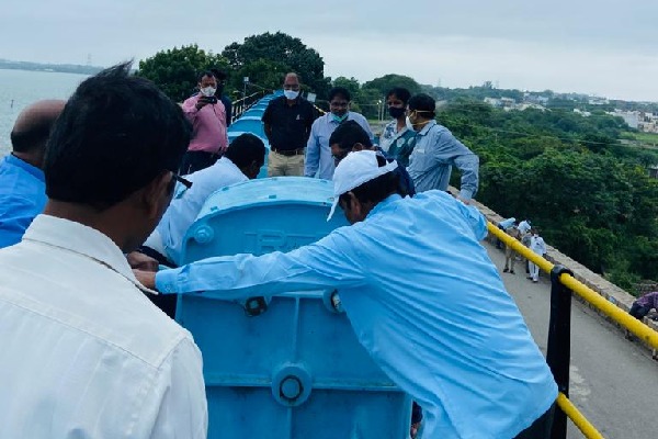 Gates of Hyderabad's Himayat Sagar reservoir opened