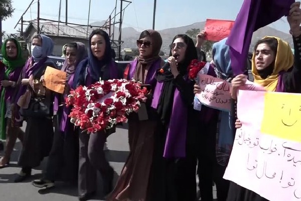 Women stage protest in Kabul against Taliban policies