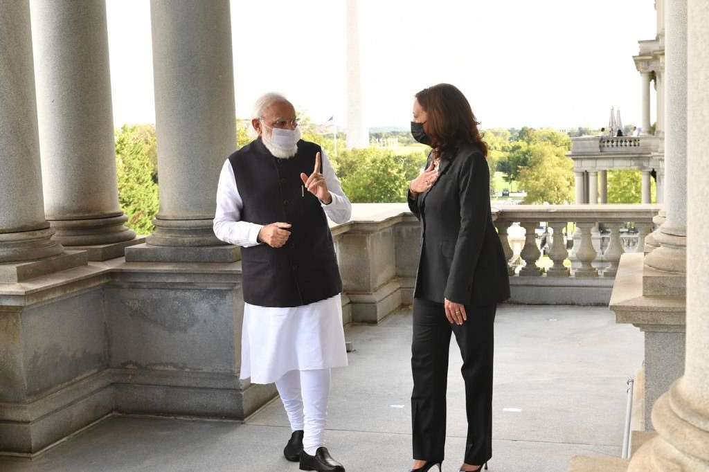 India waiting to welcome you, Modi tells Harris