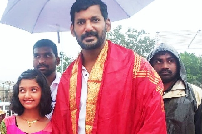 Vishal walks to Tirupati to offer prayers before 'Enemy' release