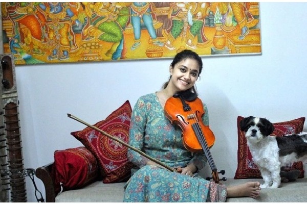 Keerthy Suresh turns violinist for 'Sarkaru Vaari Paata'