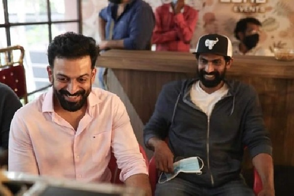 Prithviraj catches up with 'Bheemla Nayak' countepart Rana Daggubati