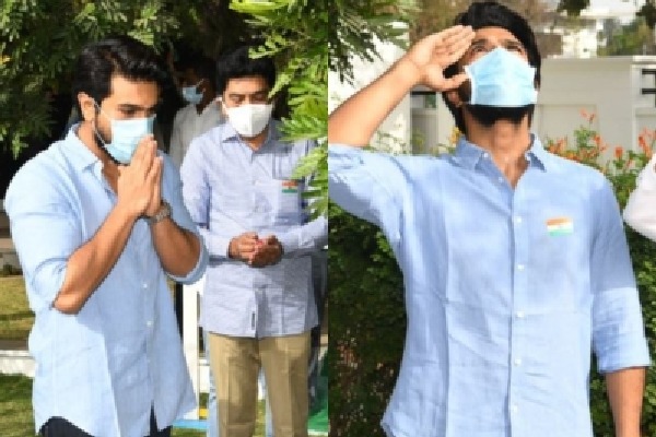 Ram Charan unfurls national flag at Chiranjeevi Trust office on R-Day