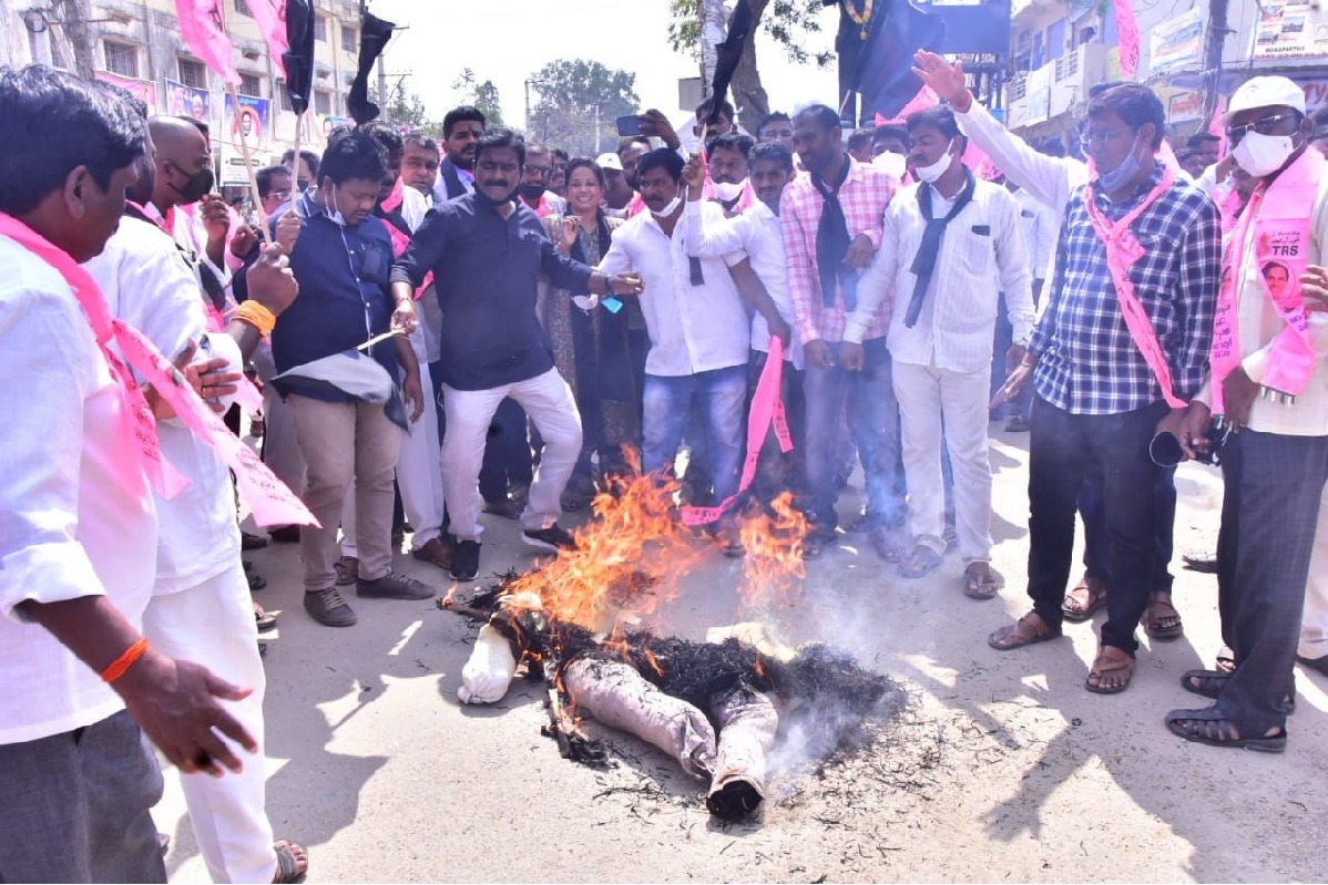 Massive protests across Telangana over PM's remarks