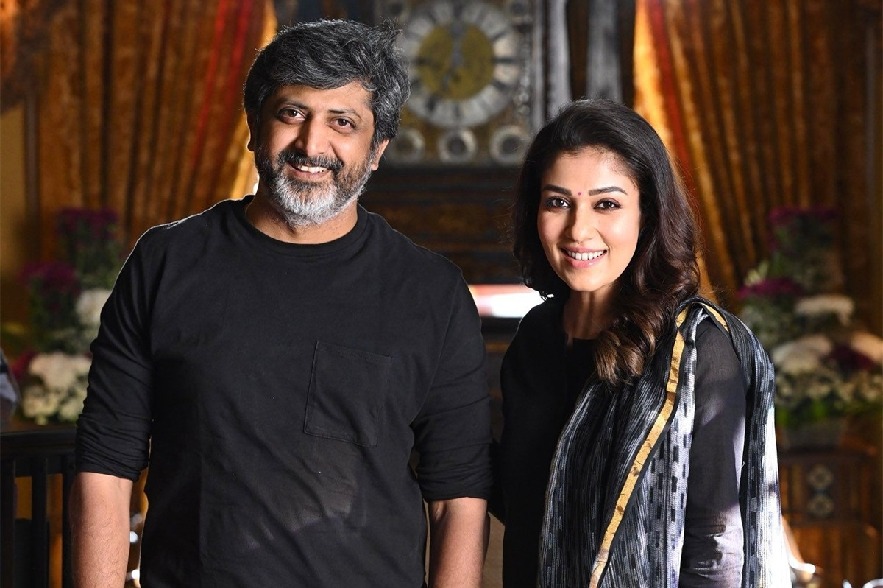 Nayanthara poses with 'Godfather' director Mohan Raja