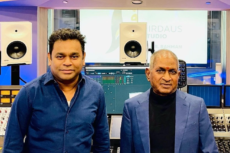 Fans thrilled as Ilaiyaraaja visits AR Rahman's music studio in Dubai