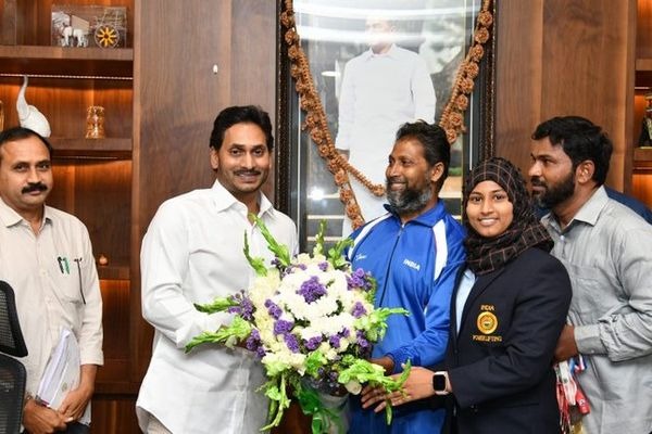 CM Jagan announces cash reward for power lifter Sheikh Sadia Almas