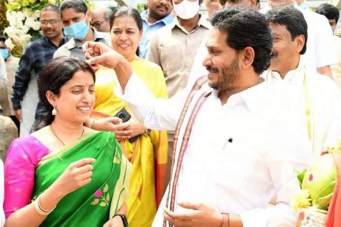 CM Jagan, Bharathi participate in Ugadi celebrations at camp office