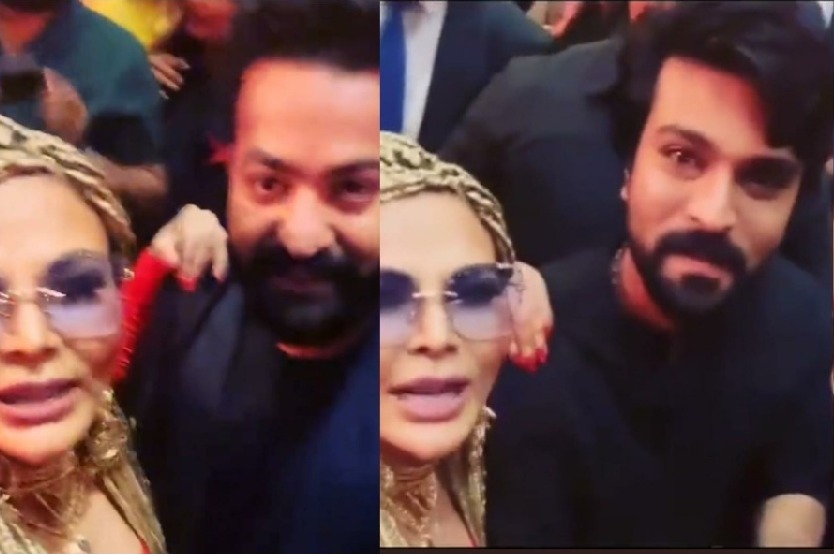 Ram Charan and Jr NTR's response to Rakhi Sawant while Karan ignores her