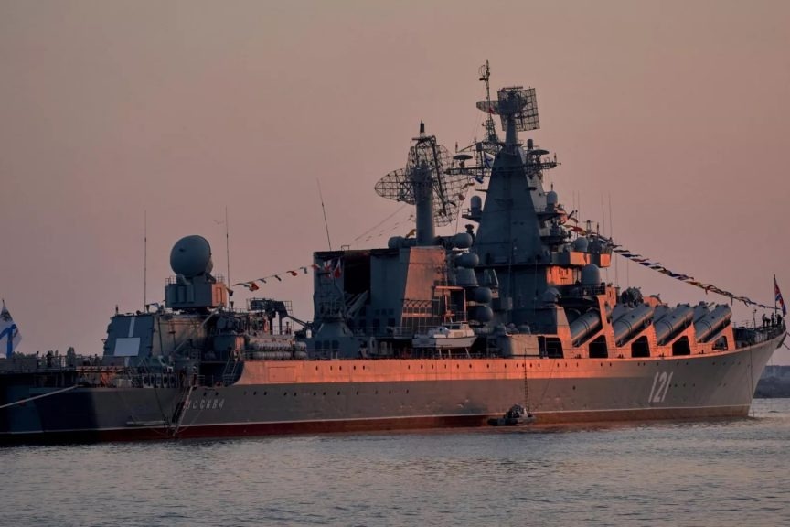 Russian missile cruiser Moskva, flagship of the Black Sea Fleet, has sunk