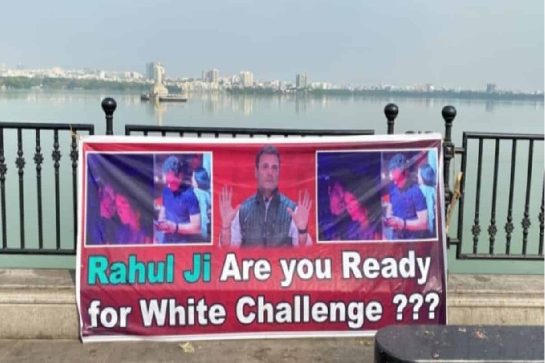 Banners in Hyderabad ask Rahul Gandhi if he is ready for 'white challenge'