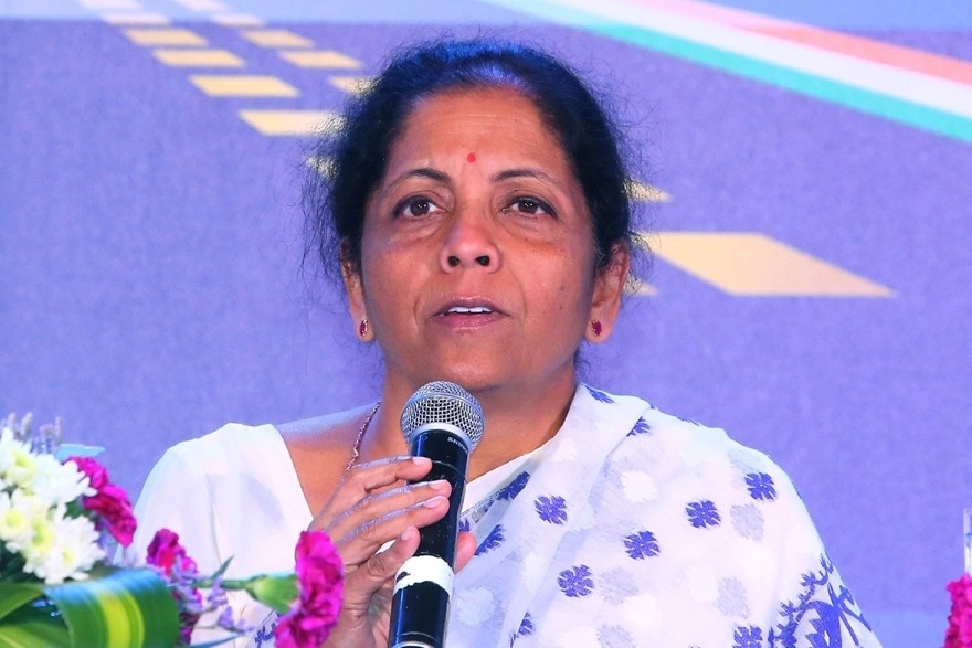 Sitharaman gets up from seat to offer water to NSDL MD, receives praise