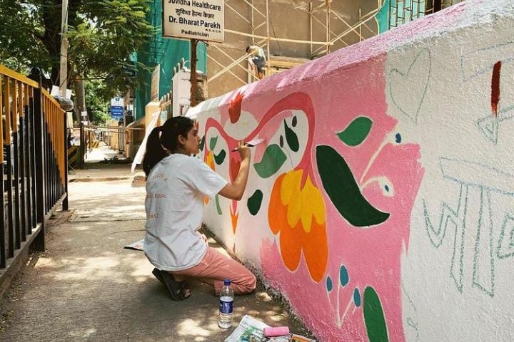 Big B's granddaughter paints wall to highlight menstrual hygiene