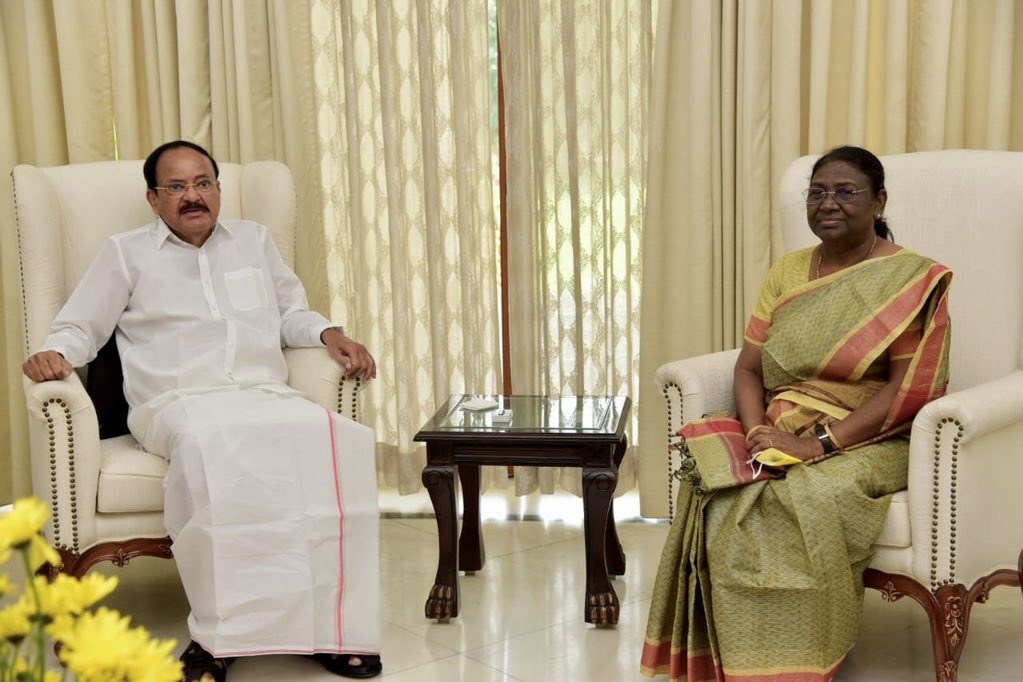 V-P Naidu meets President-elect Droupadi Murmu