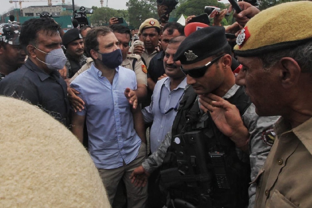 Rahul Gandhi detained by Delhi Police