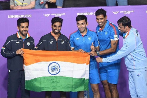 Indian men's table tennis team defeats Singapore 3-1 to clinch gold medal in CWG 2022