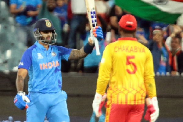 T20 World Cup: India set up semifinal showdown with England after 71-run thrashing of Zimbabwe