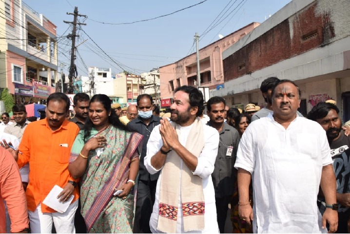 Kishan Reddy undertakes padyatra in Secunderabad