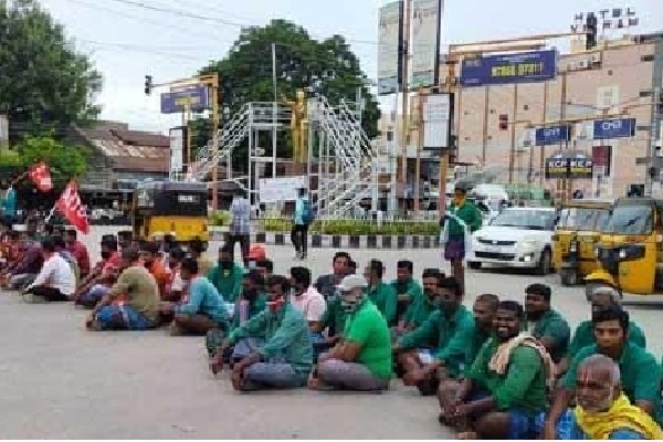 Farmers in Telangana continue protest over industrial zone