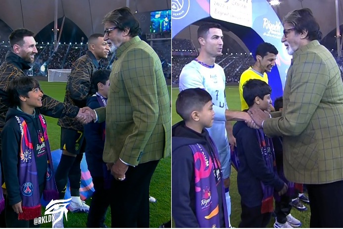 Big B meets Ronaldo, Messi before PSG vs Saudi All-Star XI match, netizens go crazy