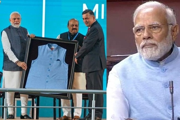 PM Modi wears jacket made of material recycled from plastic bottles