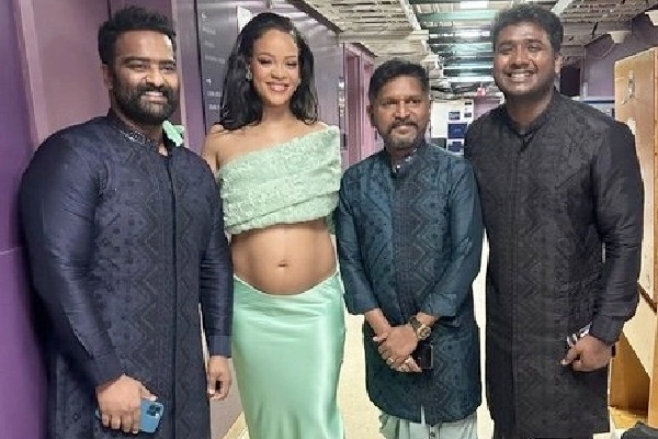 Speechless 'Naatu Naatu' singers have their fanboy moment with Rihanna