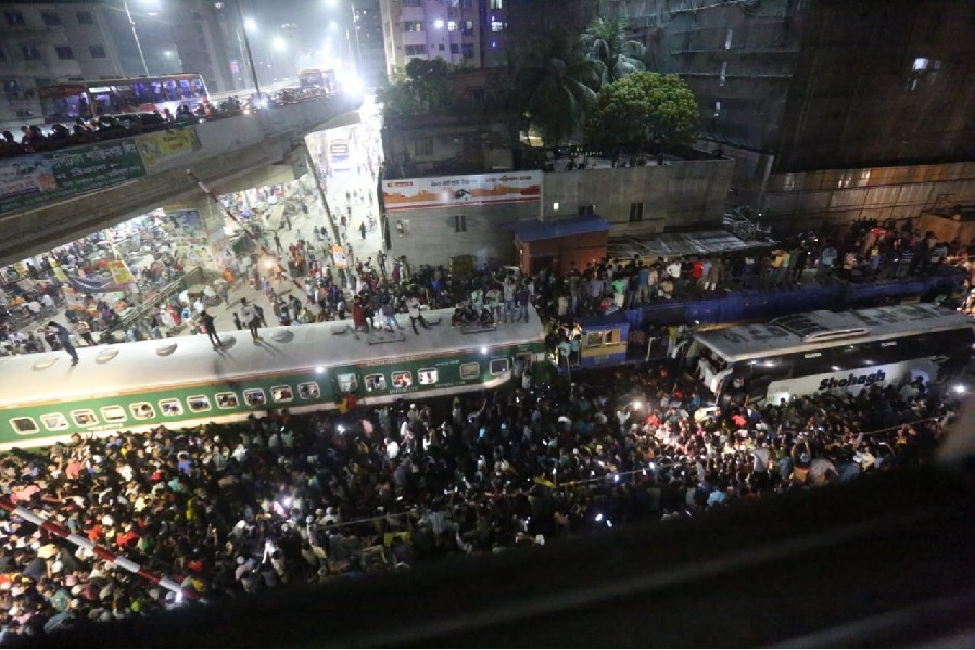 Dhaka rail link disrupted after bus-train collision