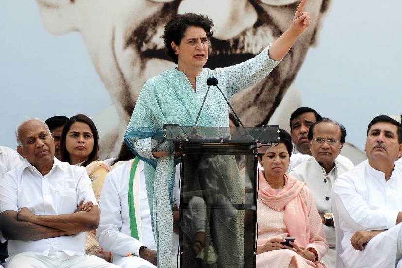 PM hiding behind power: Priyanka