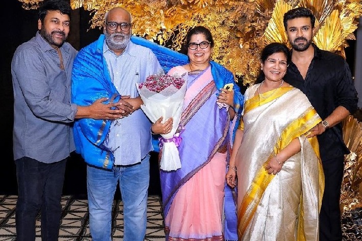 Chiranjeevi honours 'our Oscar winners' SS Rajamouli, MM Keeravani on Ram Charan's b'day