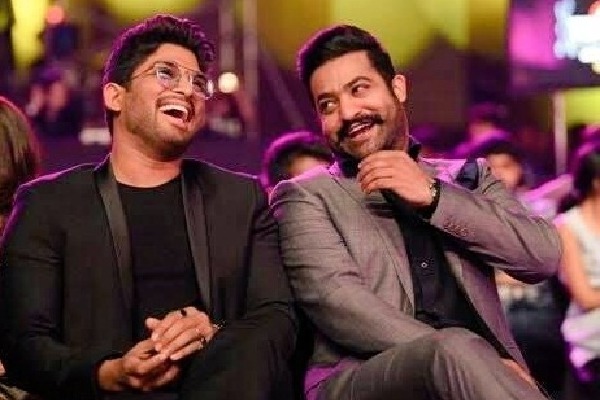 NTR Jr visits Allu Arjun on 'Pushpa 2' set in Hyderabad