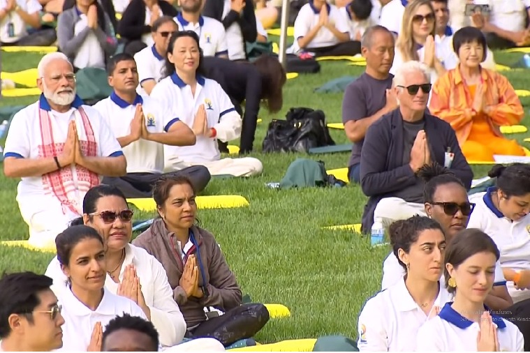 UNGA President, Richard Gere join PM for yoga session at UN headquarters