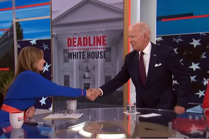 Biden exits interview set before host wraps up