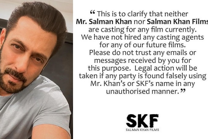 Salman Khan issues notice against fake casting calls under his name