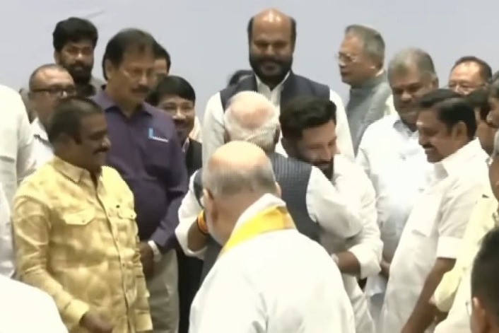 Chirag Paswan touches PM Modi's feet during NDA meet