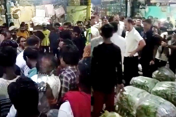 Rahul visits Azadpur Mandi in Delhi amid soaring prices of vegetables