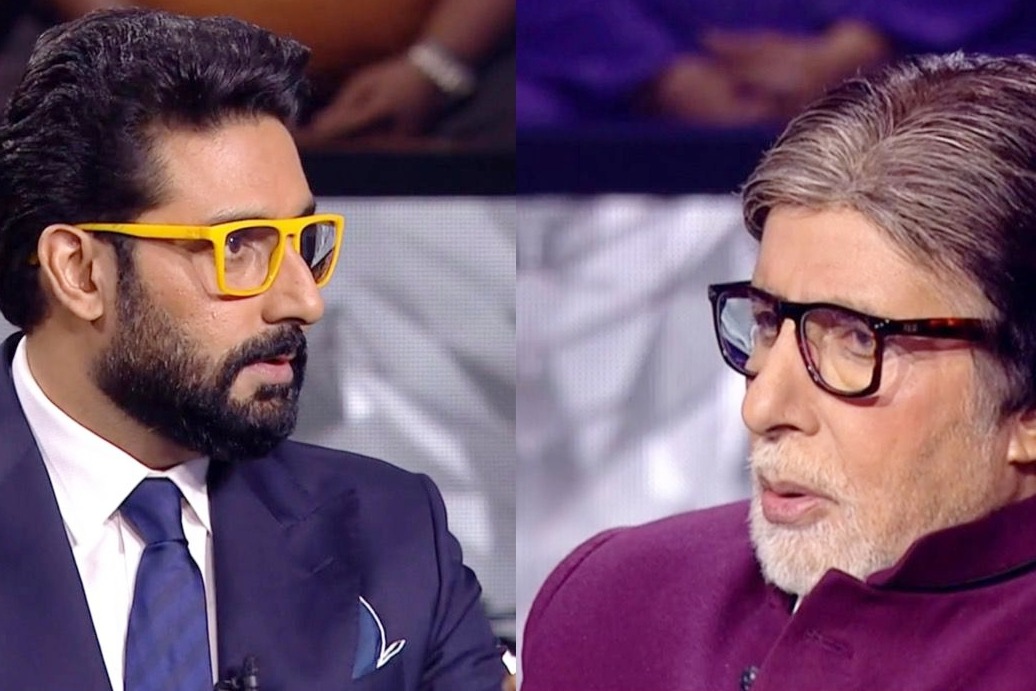 Big B, Junior Bachchan present a 'drunken act' on KBC 15