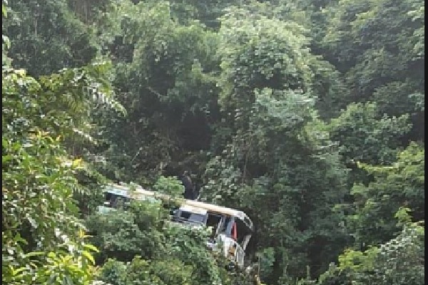 Two killed as bus falls into valley near Vizag