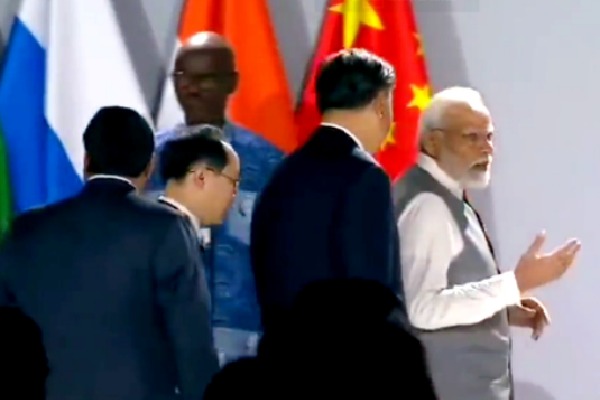 Modi, Xi exchange pleasantries at BRICS summit