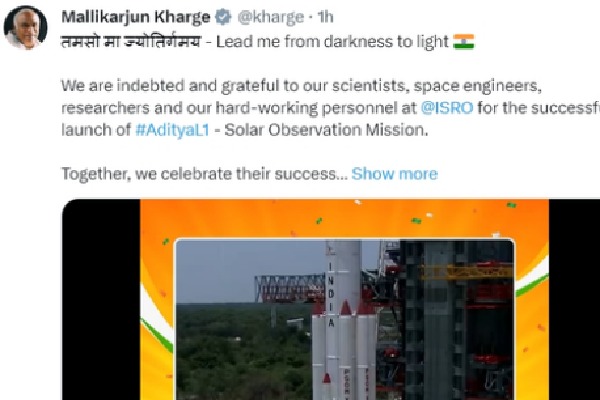 Congress congratulates ISRO for Aditya L1's successful launch