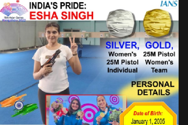 Asian Games: Esha Singh wins gold and silver in 25m Pistol, sets sights on Paris Olympics