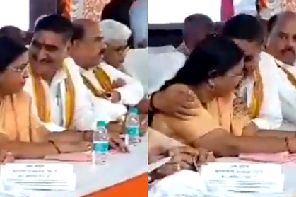 BJP MP caught on camera inappropriately touching women colleague