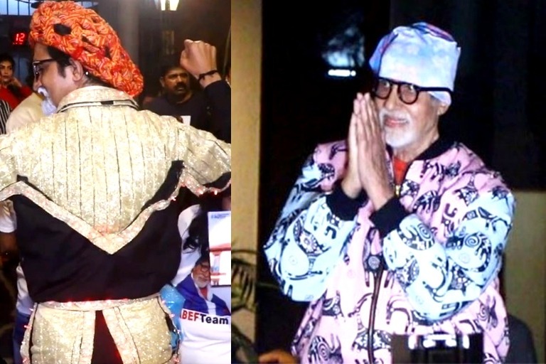 Amitabh Bachchan rings in 81st b'day at midnight with fans outside Jalsa