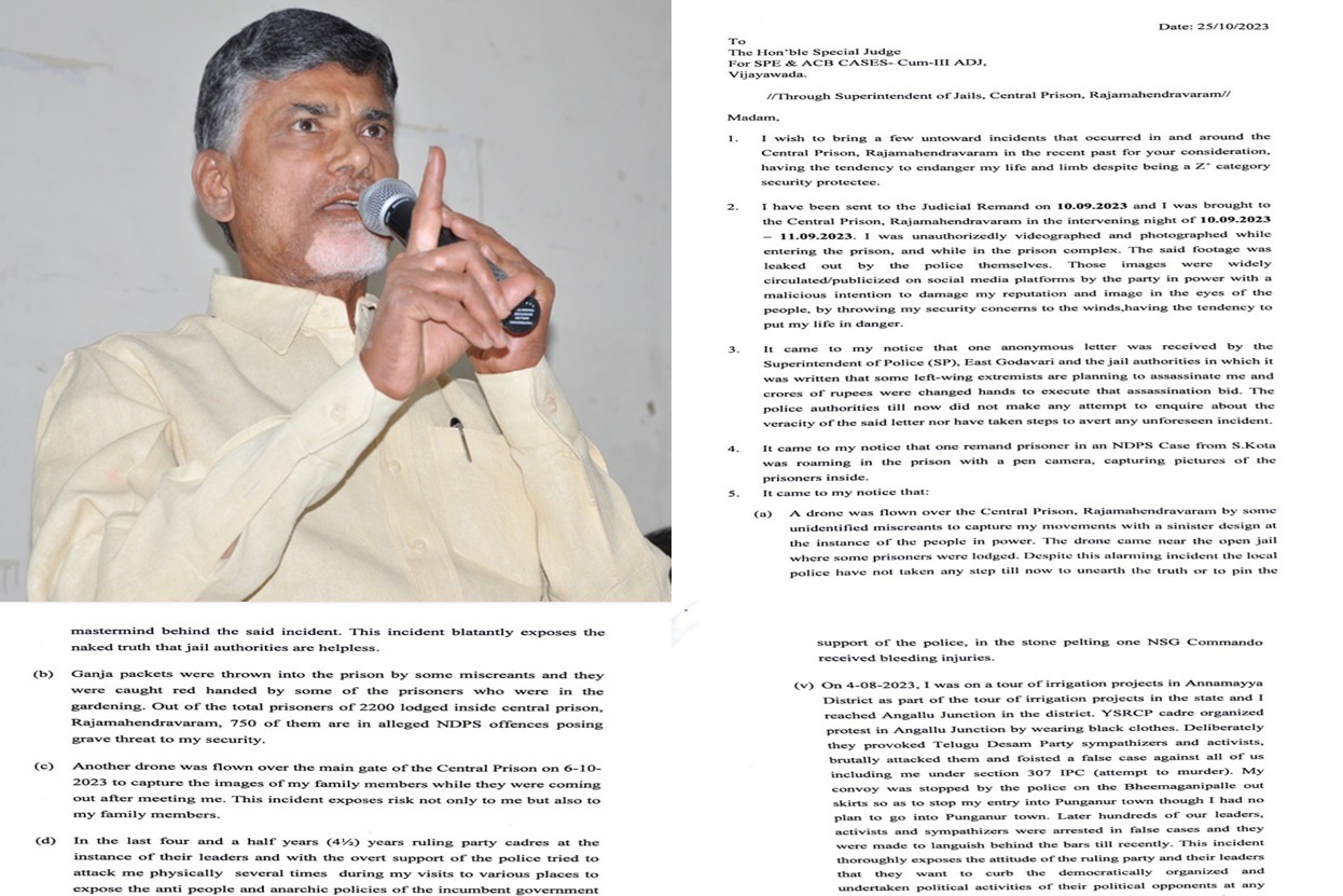 Chandrababu Naidu writes to judge, alleges threat to life in jail