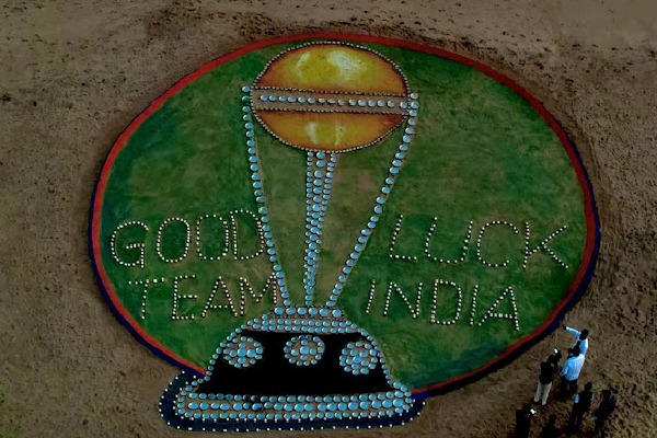 Sand artist Sudarsan Pattnaik wishes 'Team India' best of luck with sand sculpture