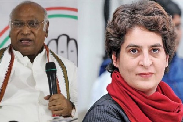 Kharge, Priyanka to address four public meetings in Telangana today