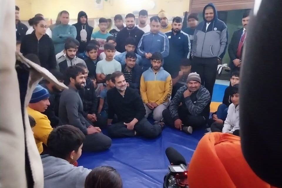 Rahul visits wrestlers' akhara in Haryana's Jhajjar amid row over WFI