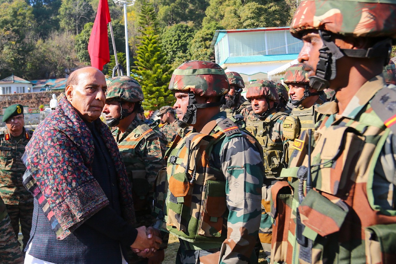 While eliminating terrorism, you have to also win hearts of countrymen, Rajnath tells soldiers