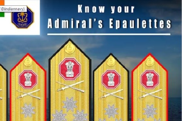 Indian Navy unveils new design for admirals' epaulettes