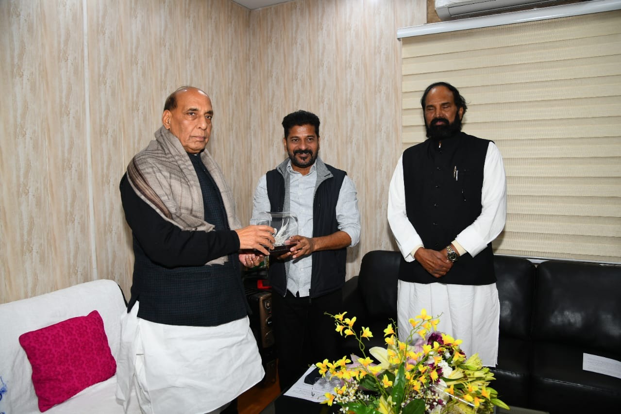 Telangana CM urges Sitharaman to release pending funds, Rajnath to transfer land