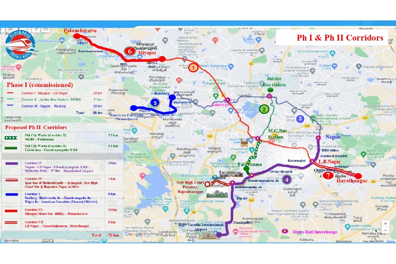 Hyderabad Metro's second phase to have four new corridors